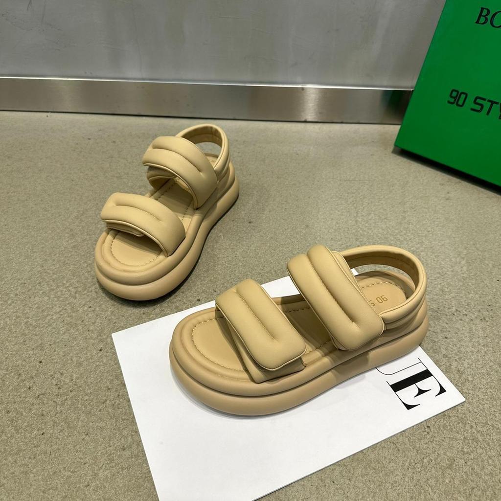 Footwear One Word Summer 2024 White Sandals for Woman Platform Beach Women's Shoes with Medium Heels Daily H Original Sandal F