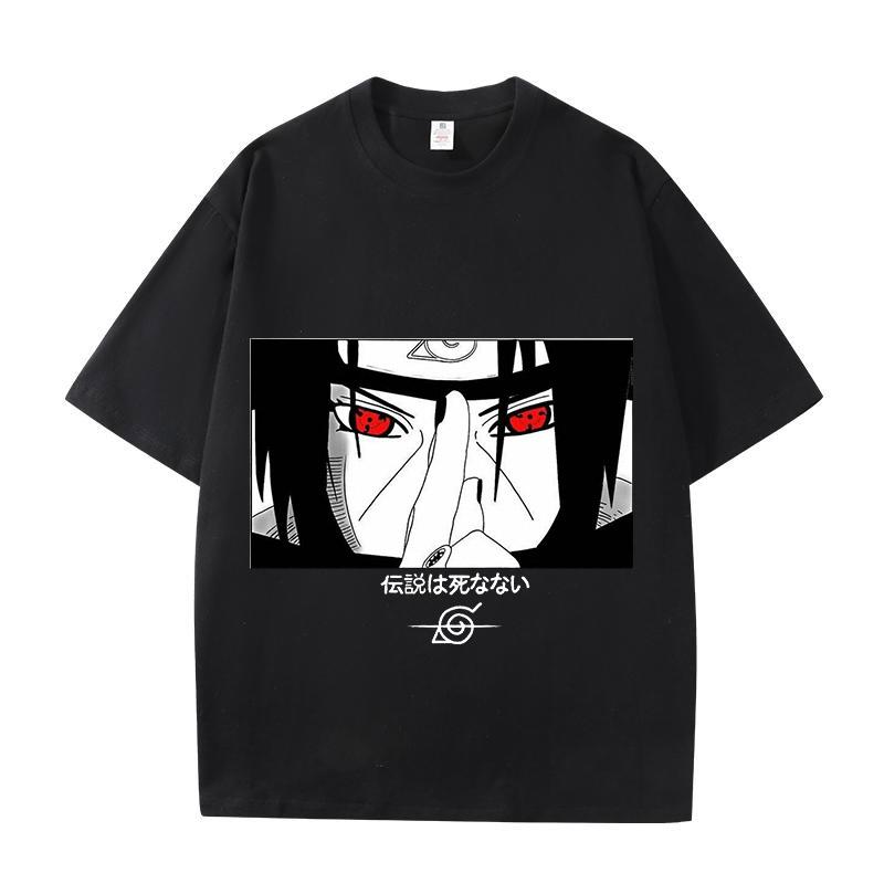2026 New Naruto Anime Pattern Crew Neck TShirt Unisex 2D Printed Pure Cotton Short Sleeve Casual Fashion Loose Fit