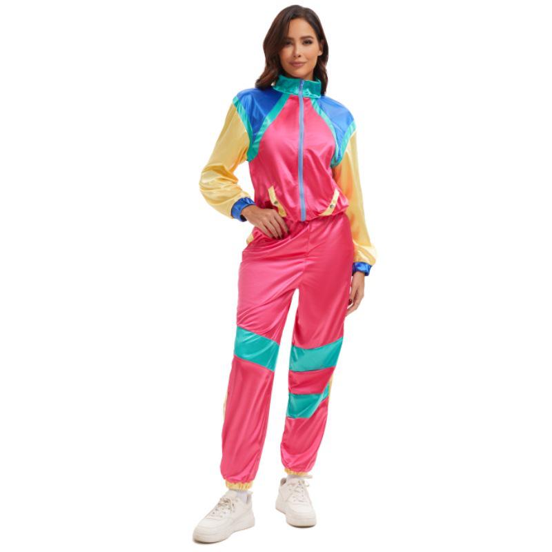 Unisex Retro 70er Jahre Hippie Disco Tanz Kostüm Set