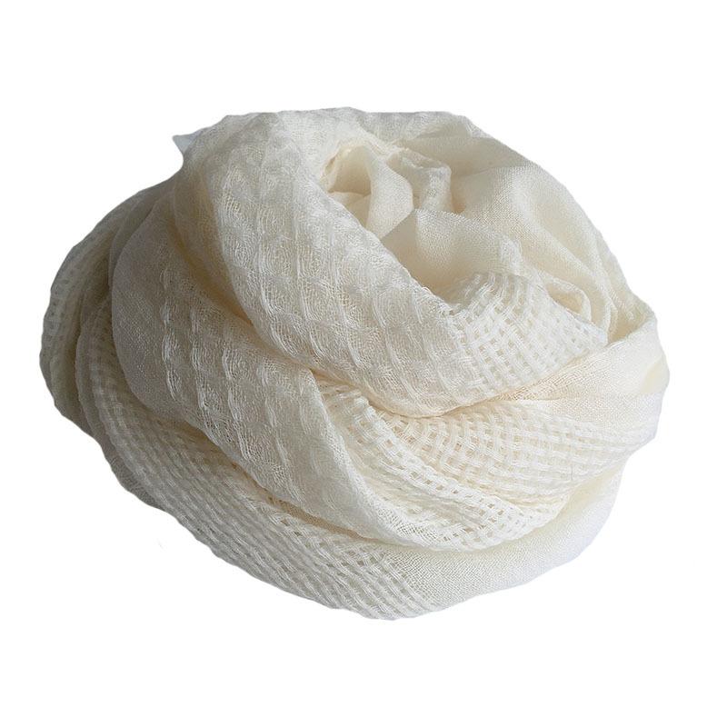 Pure White 80 Wool Scarves, White Scarves For Handmade Plant Dyeing, Women'S Warm Scarves
