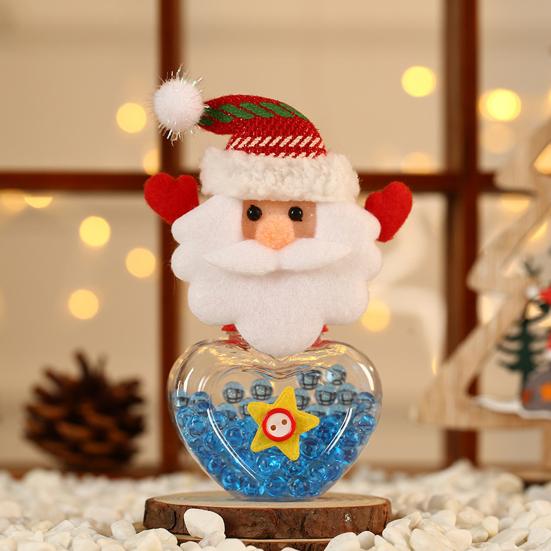 Frasco de doces de natal transparente com desenhos animados, papai noel, rena, boneco de neve, urso, tampa de plástico reutilizável, mini recipiente de doces, lembrancinhas para festa