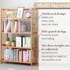 4-Tier Bamboo Bookshelf Multi-Function Storage Shelves Reusable Free-Standing Display Rack for Bathroom Kitchen Living Room