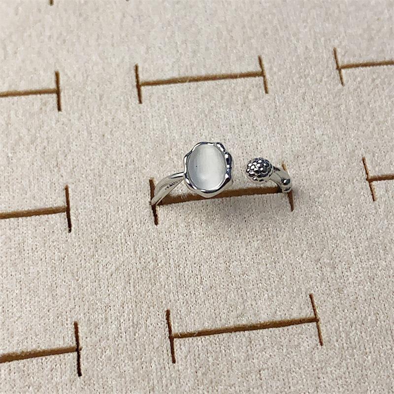 925 Sterling Silver Retro Plain Silver Ring for Women Does Not Fade, Light Luxury, High-end Sense, Versatile Opening Fashion Personality Ring