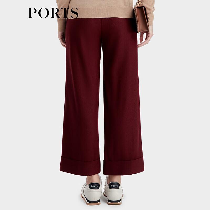 PORTS Women's Lava Red Straight Wide-Leg Trousers