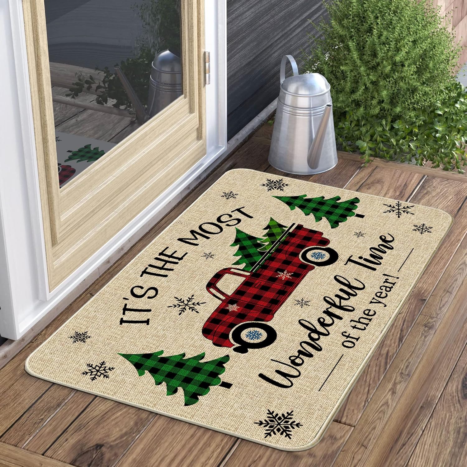 

Cute Gingerbread Man Christmas Decorative Carpet, Anti-Slip, Water-Absorbent, Entrance Door Mat, Home Decoration 50X80CM(1.6X2.6FT