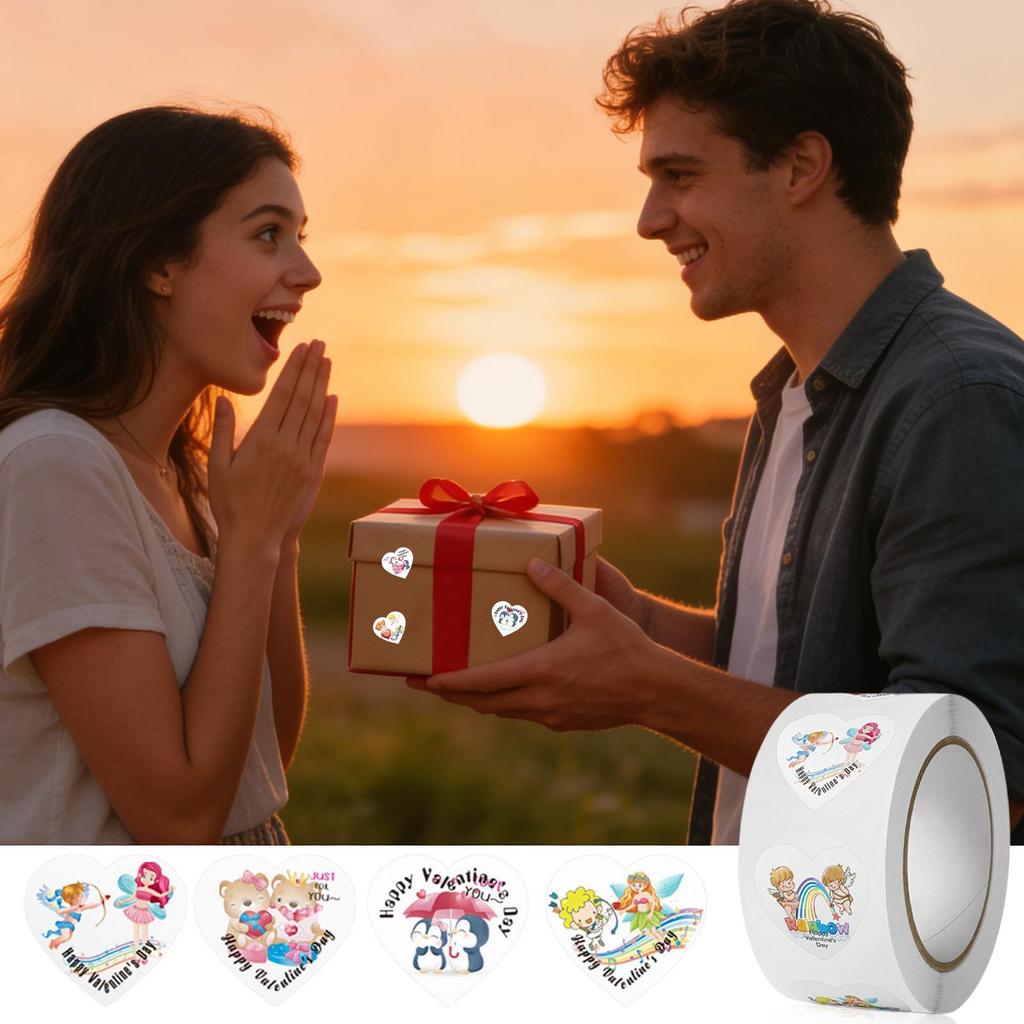 Valentine Heart Stickers 500pieces Heart Shape Labels Sticker Labels for Valentine's Day Birthday Wedding Party Celebration Home