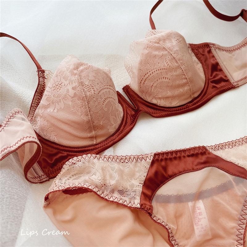 Sous-vêtements d'été en dentelle pour femmes, ensemble de soutien-gorge Push Up, décolleté en V profond, confortable, Bralette, grande taille, bonnet CDE fin, Lingerie