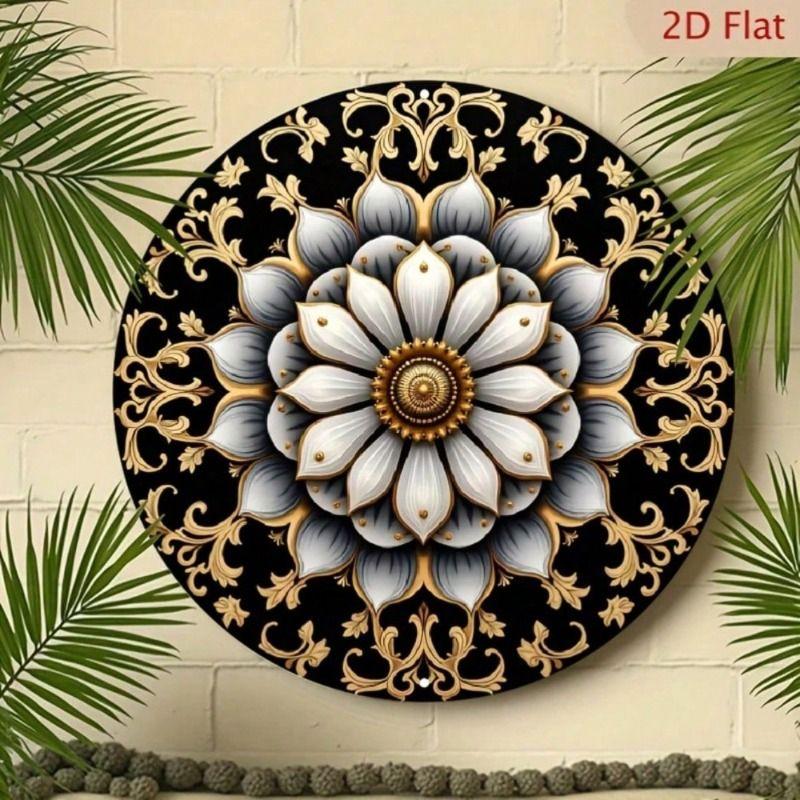 Metal Poster Wall Art Mandala Aluminum Home Decor