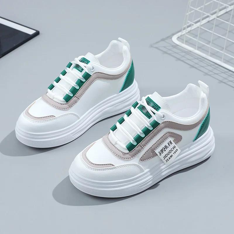 

BKQU Новые толстые подошвы с маленькими белыми туфлями для женщин, весенние корейские студенческие взрывные туфли. 39