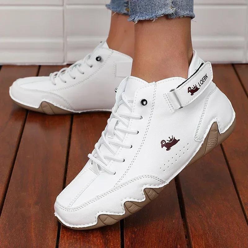 Damen Reiseschuhe Modisch Street Retro Langlebig Wasserdicht Weichsohlige Schnürschuhe Hohe Qualität Rutschfest Wanderstiefel