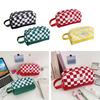 Checkered Pencil Pattern Case Large Capacity Stationery Makeup Cosmetic Gift Bag