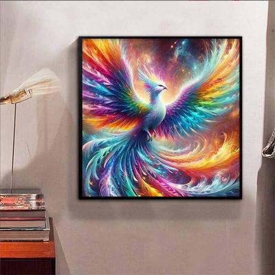 Nouvel Arrivage 5D DIY Peinture Diamant Cercle Complet "Phénix Coloré" Broderie Point de Croix Décoration Maison Cadeau