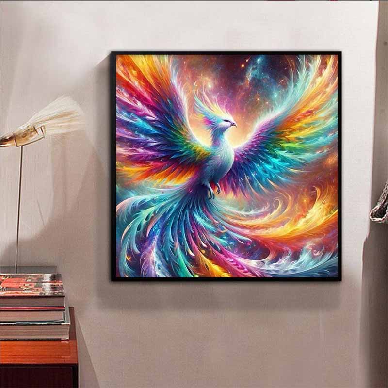 New Arrival 5D DIY Full Circle Diamond Painting "Colorful Phoenix" Embroidery Cross Stitch Home Decor Gift
