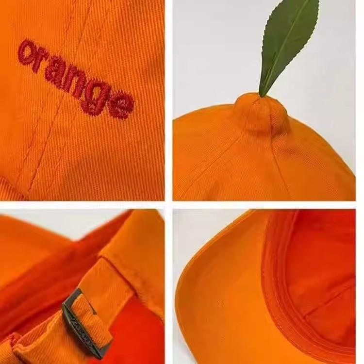 Fashion Caps Cool Style Kawaii Hats Funny Design Orange Embroidered Orange Baseball Cap Women's Soft Top Baseball Cap Men's Cap