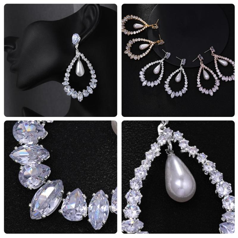 Luxurious Big Water Drop CZ Stone Earrings Sophisticated Women’s Dangle Earrings Accessory with Elegant Water Drop