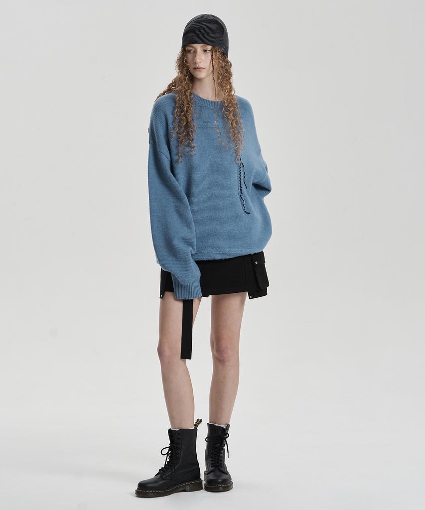 Jenyujeu Damaged Knit - Blue