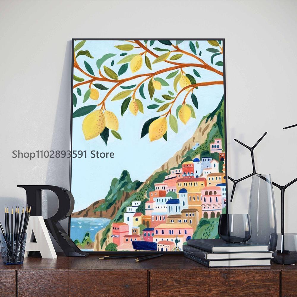 1ks La Dolce Vita Citronový Plakát Papírový Tisk Domácí Ložnice Vstup Bar Kavárna Umělecká Malba Dekorace