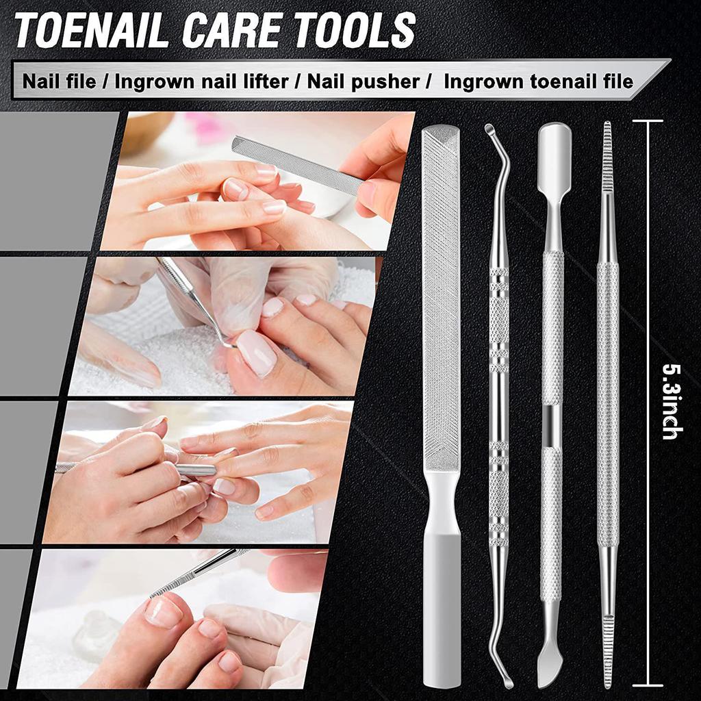 7-Piece Stainless Steel Ingrown Toenail Clipper Set - Thick Nail Pliers & Manicure Tools