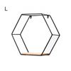 Wooden Board Metal Framed Storage Holder Rack Nordic Wall Mounted Floating Hexagon Shelf Geometric Frame Stand Rack Home Decor