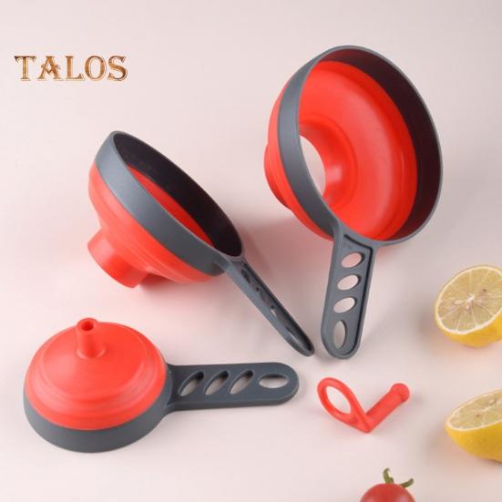 3Pcs Oil Funnel Hanging Hole Design Dispense Silicone Durable Folding Kitchen Food Transfer Funnels Home Supply