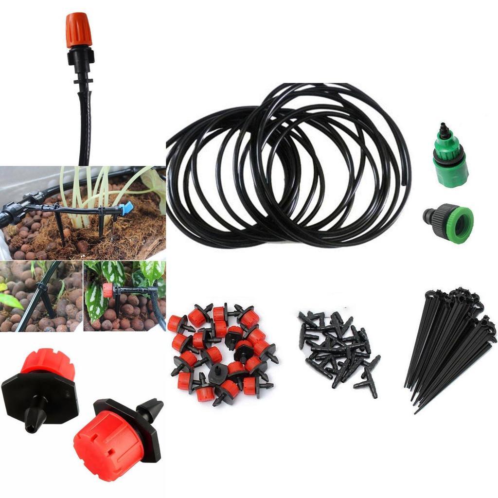 Versatile Micro Drip Water Irrigation Kit Set With Adjustable Drippers And Hose For Gardens