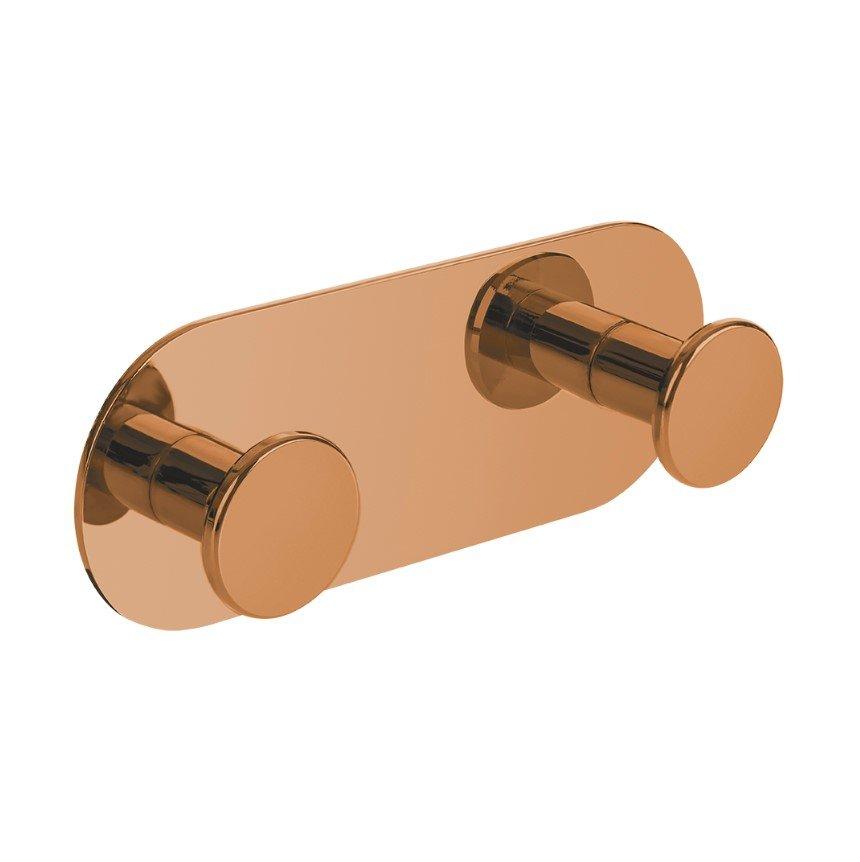 DOUBLE towel rack, self-adhesive wall hook, rose gold