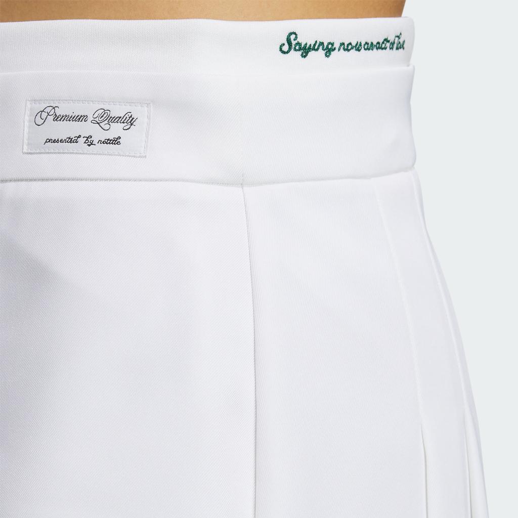 Adidas Originals X NoTitle Co-Branded Series FW23 Pure Color Three-Stripe Pleated Sports Casual Skirt Women Skirt White IN1052