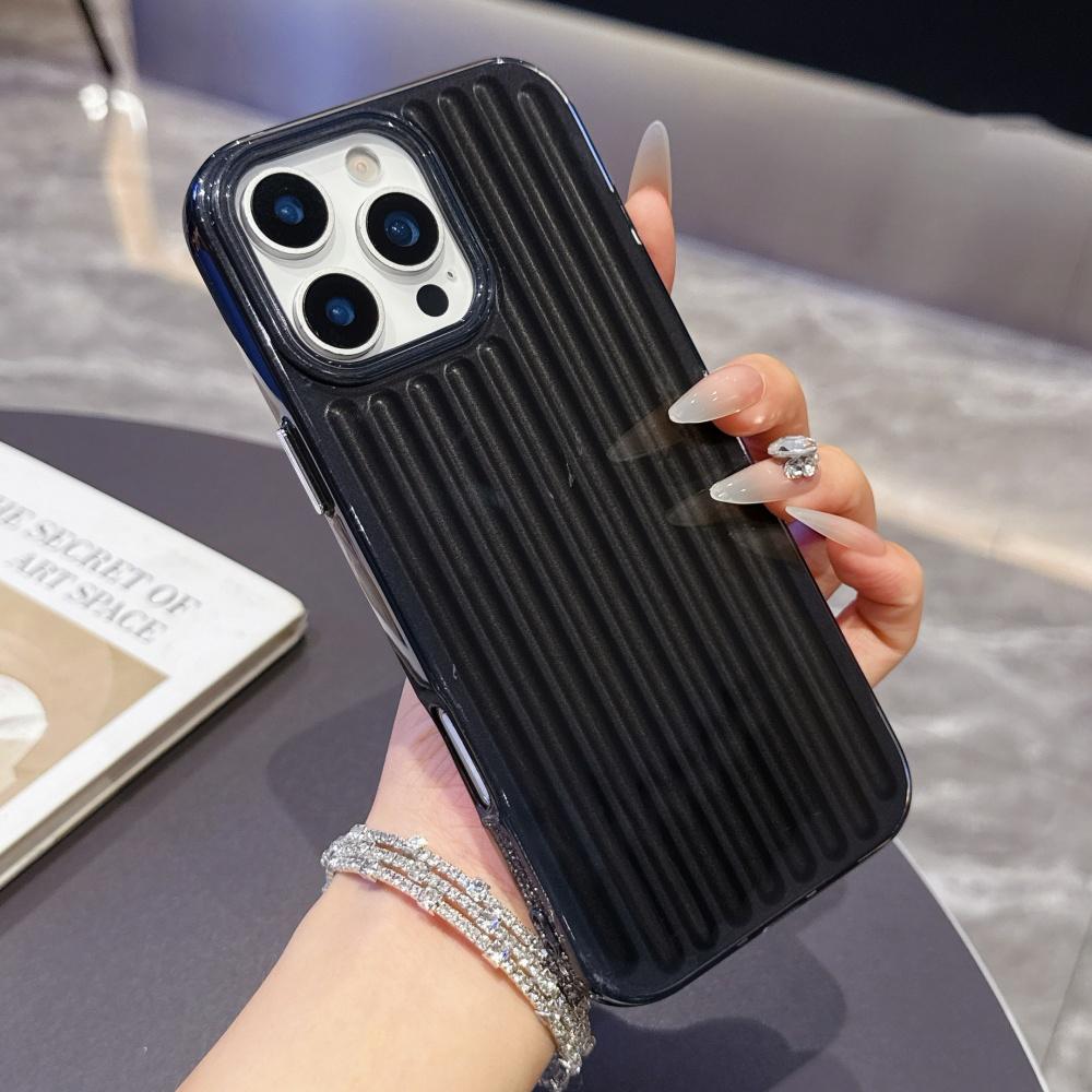 Vertical 3D Stripe Frosted Bumper Case For 17 Air 16 15 14 Pro Max Plus 13 12 11 Shockproof Soft TPU Luxury Phone Cover