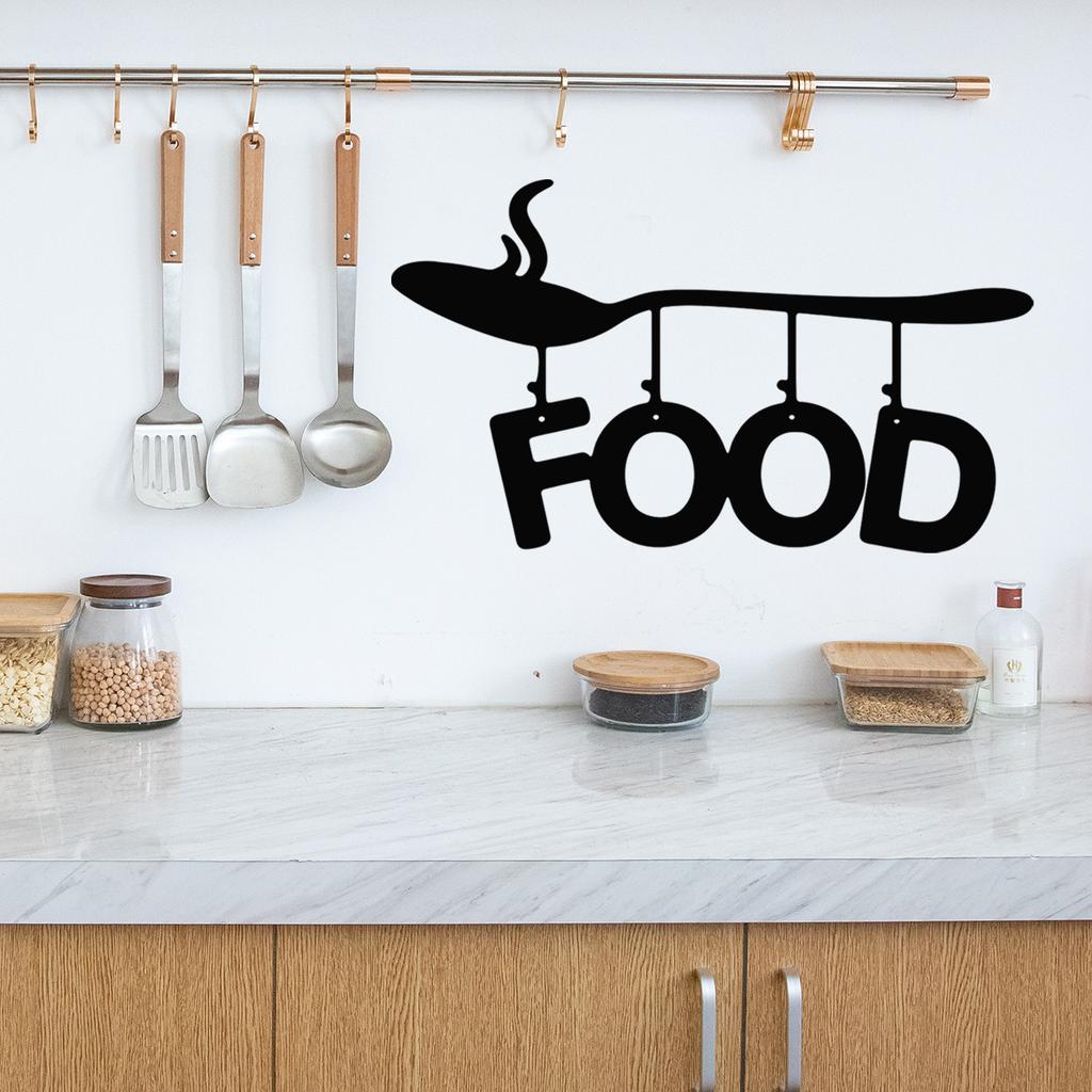 Dx353 Personalisierter Und Kreativer Löffel Hängendes Essen Englischer Wandaufkleber, Dekorativer Wandaufkleber für die Küche, Große Mengen Können Verhandelt Werden