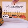 Fashionable Halloween Pumpkin Black Cats Dangle Earrings Festival Charm Syurdy Alloy Jewelry Accessory for Parties