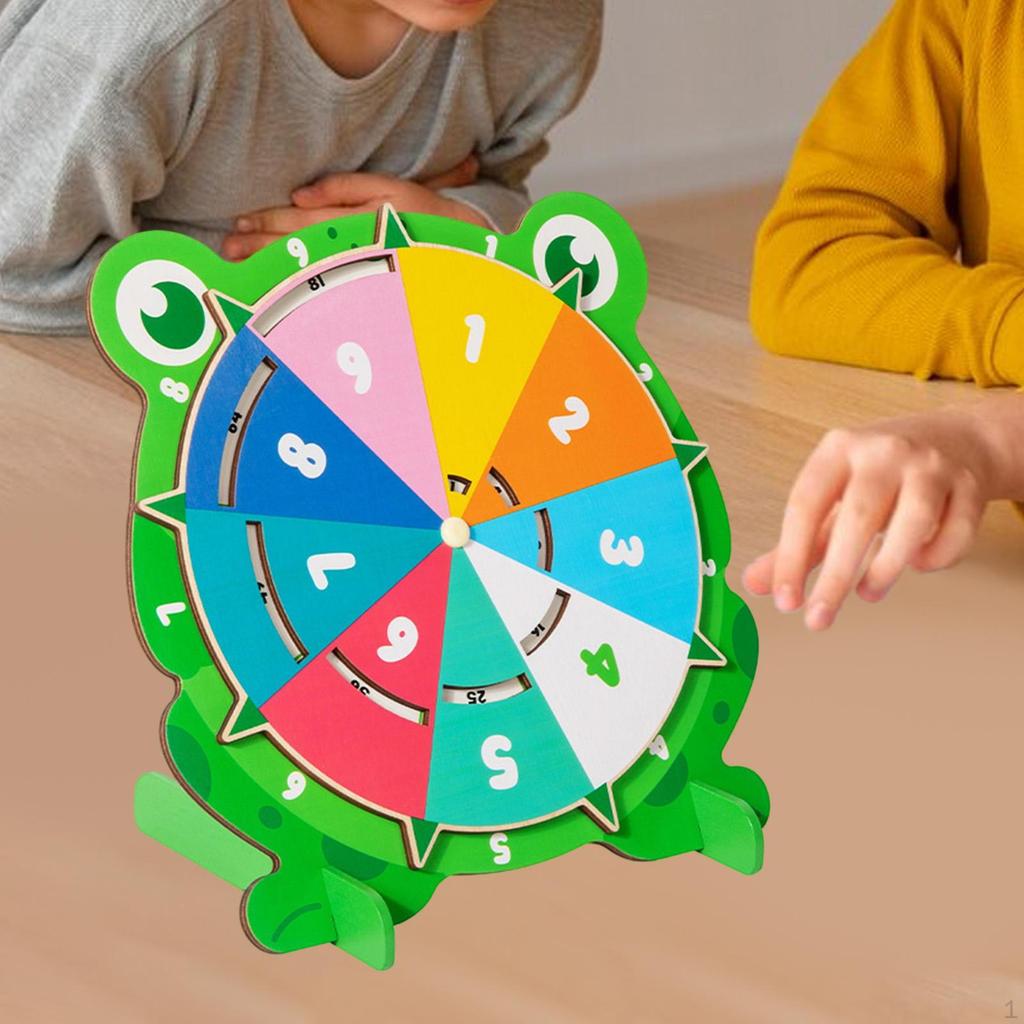 99 Multiplication Table Wooden Turntable Math Educational Toy Cute Frog Shaped Wood for
