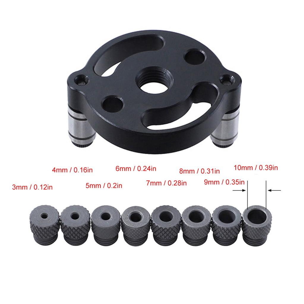 3-10mm Hole Puncher Locator Vertical Aluminum Alloy Round Dowel Carpentry Drilling Positioner Cr12 Drill Bushing