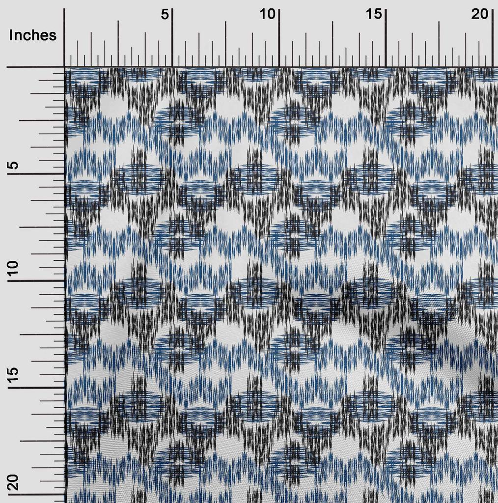 oneOone Cotton Flex Fabric Chevron Ikat Print Fabric BTY 40 Inch Wide