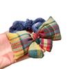 High-End Women's Rainbow Plaid Bow Hair Tie for Autumn/Winter 2025 - Perfect for Ball Buns & Low Ponytails