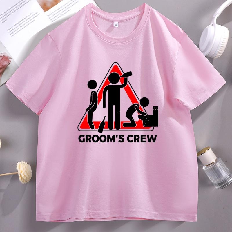 Grooms Crew Groom GroomsUnisex Bachelor Tshirt Funny Cotton Short Sleeve Unisex T Shirtcotton Breathable Comfortable Round Neck Tee