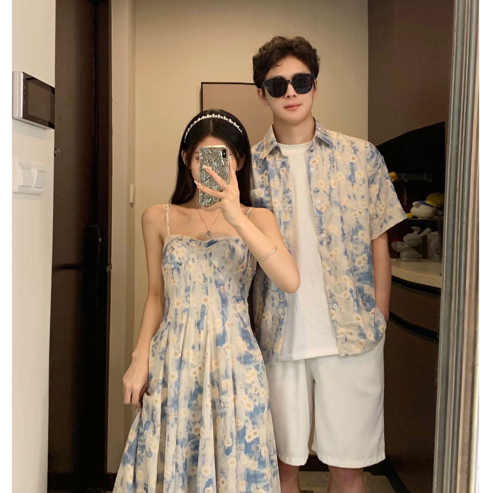 

2026 Women s Floral Summer Suspender Dress - Elegant Long Beachwear for Couples Vacation Small (S)