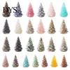 Xmas Tabletop Figurine Resin Christmas Tree Figurine, Crystal Desktop Ornament, Creative Gift Miniature Holiday Decoration for Home Office,