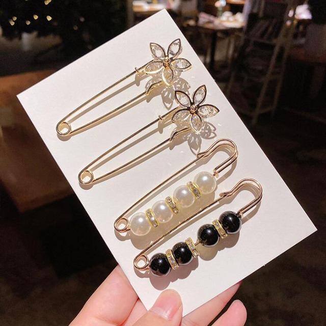 Pin Brooch Set Big Beads Stylish Stylish Clothing Brooches Pearl Lapel Pin Sweater Dress Pin Brooch Pins Badge Women Buckle AccessoriesFashion Jewelry