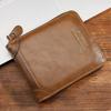 Luxury Men’s Wallet Leather Mens Purse Male 3 Flod  Zipper Money Clip Card Holders with Coin Pocket Rfid Wallets Gifts for Men Money Bag