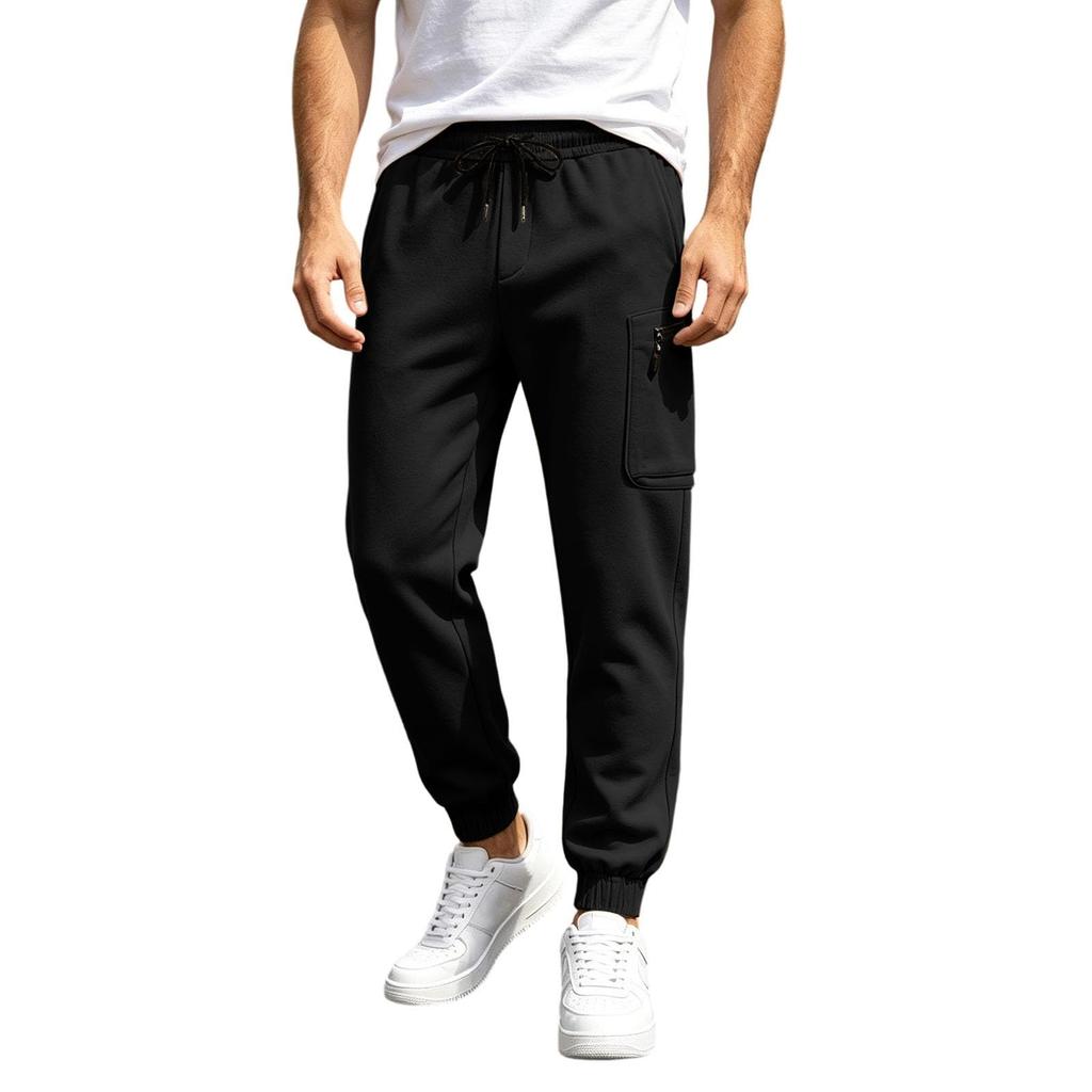Men's Plus Size Cargo Jogger Pants with Multiple Pockets for Fall Winter