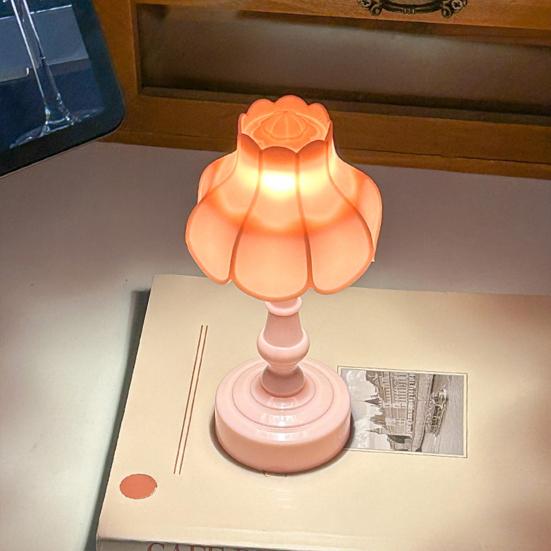Night Light Mini Flower Shape Soft Glow Warm Light Desk Lamp with Adjustable Brightness Touch Control Portable Table Lamp