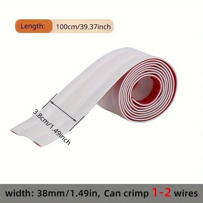 1M PVC Floor Cable Protector Self Adhesive Wire Cover Flexible Cable Duct Cord Hider For Home Office Desk TV Computer Wires