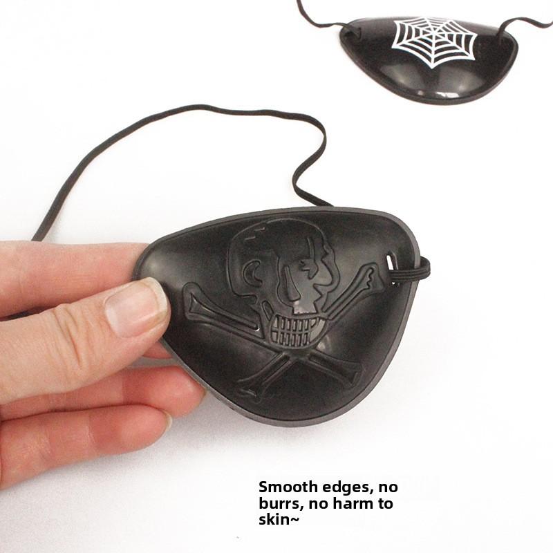 1pc Halloween Makeup Decoration Props Plastic Pirate Pirate Eyepatch One-eyed Dragon Skull Eyepatch
