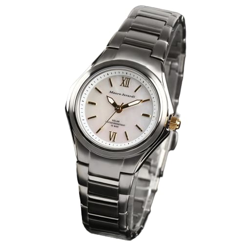 

Mauro Geraldi Women s Solar Watch, Titanium, Lightweight, 10 ATM Water Resistant, MJ040 (MJ040-3/White)