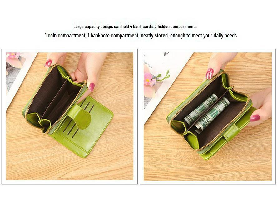 2024 Women's Retro Versatile Oil Wax Leather Coin Wallet