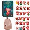 2D pink Salamander Advent Calendar 24 Acrylic 2D Salamander Figurine Pendant 24 Days Christmas Countdown Calendar Christmas Gift