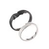ZAKOL Hip Hop Angel and Devil Couple Rings Men Women Korean Simple Black White Student Gift Zircon for Engagement Accessary