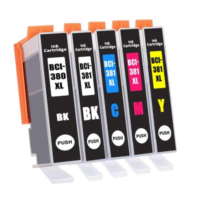 Compatible Canon and Ink Cartridges for PIXMA and TS8430 Individually with Remaining ASSIST-BOX BCI-380XL BCI-381XL (380, 381, 5-Color Set) TR703,