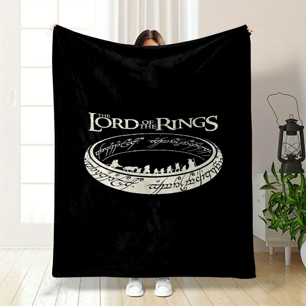 The Lord of the Rings Ring Design Patterned Blanket, Flannel, Suitable for All Seasons, Home Decor, Warm and Cozy