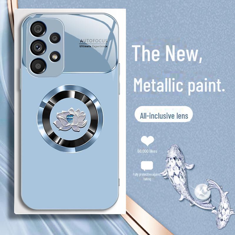 Samsung S23Ultra Metall Flüssigkeit S21 Ring Lotus S10e Erweiterte Anti-fall S20 Fall